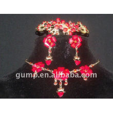 red rhinestone wedding jewelry sets (GWJS0422)